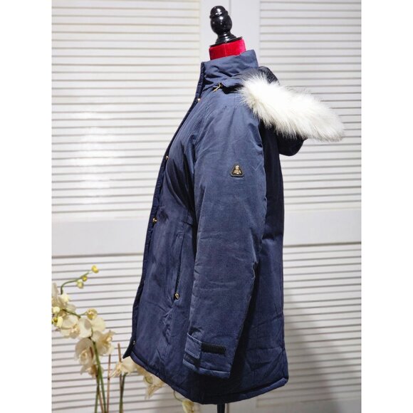 NWOT Spire By Galaxy Women's Navy Blue Jenar Heavyweight Coat Jacket Size S 2206 - Picture 4 of 15